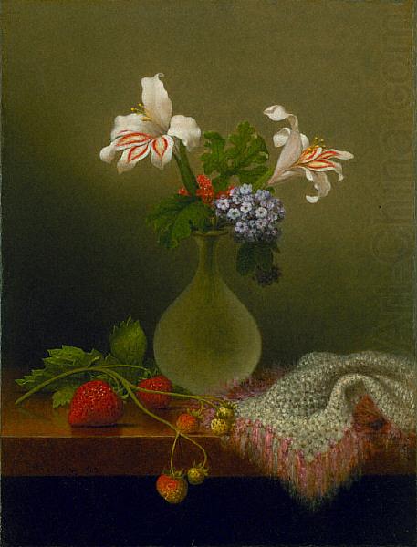 A Vase of Corn Lilies and Heliotrope, Martin Johnson Heade